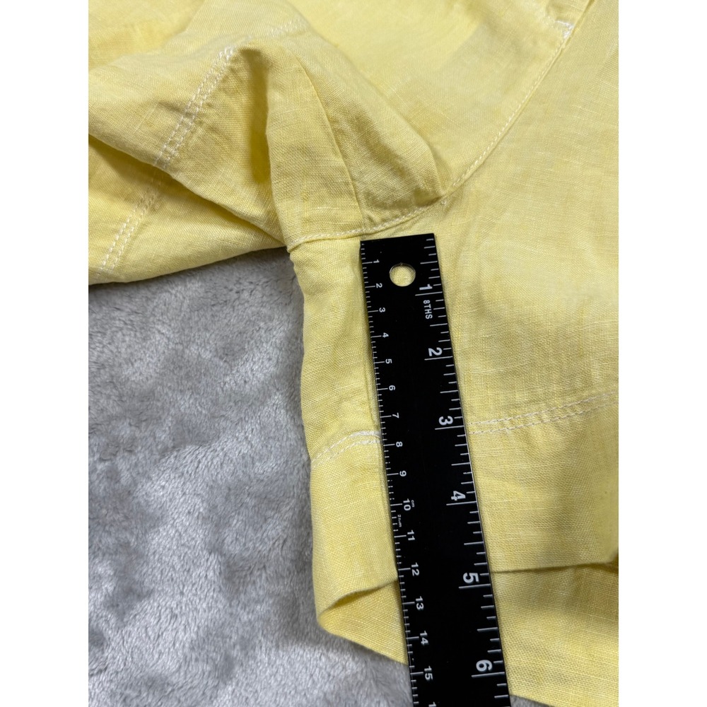 Tommy Bahama M 100% Linen Hibiscus Yellow Shorts Cottagecore Tomato Girl Preppy - Picture 8 of 9